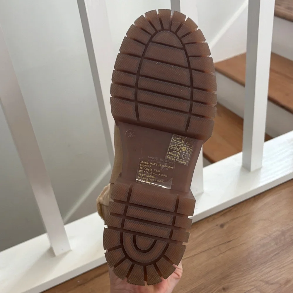 Free People Tan Quilted Winter Boots